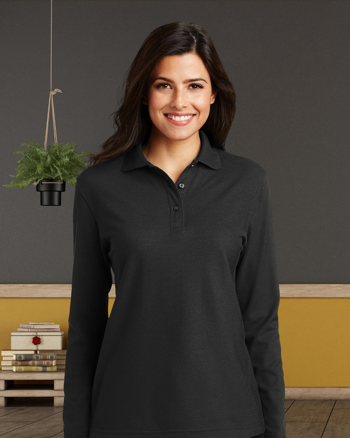 Port Authority L500 Ladies Silk Touch Polo - Steel Grey - M